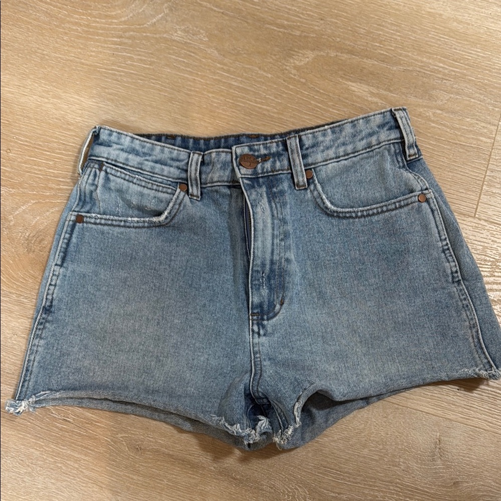 Wrangler Blue Jean Shorts High-Waisted Cut-Off